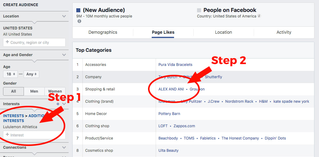Facebook audience insights