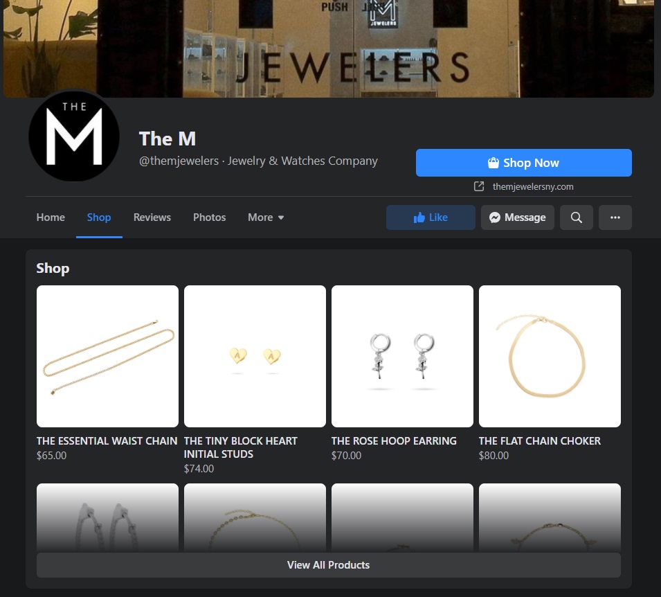 The M Jewelers Facebook Shop