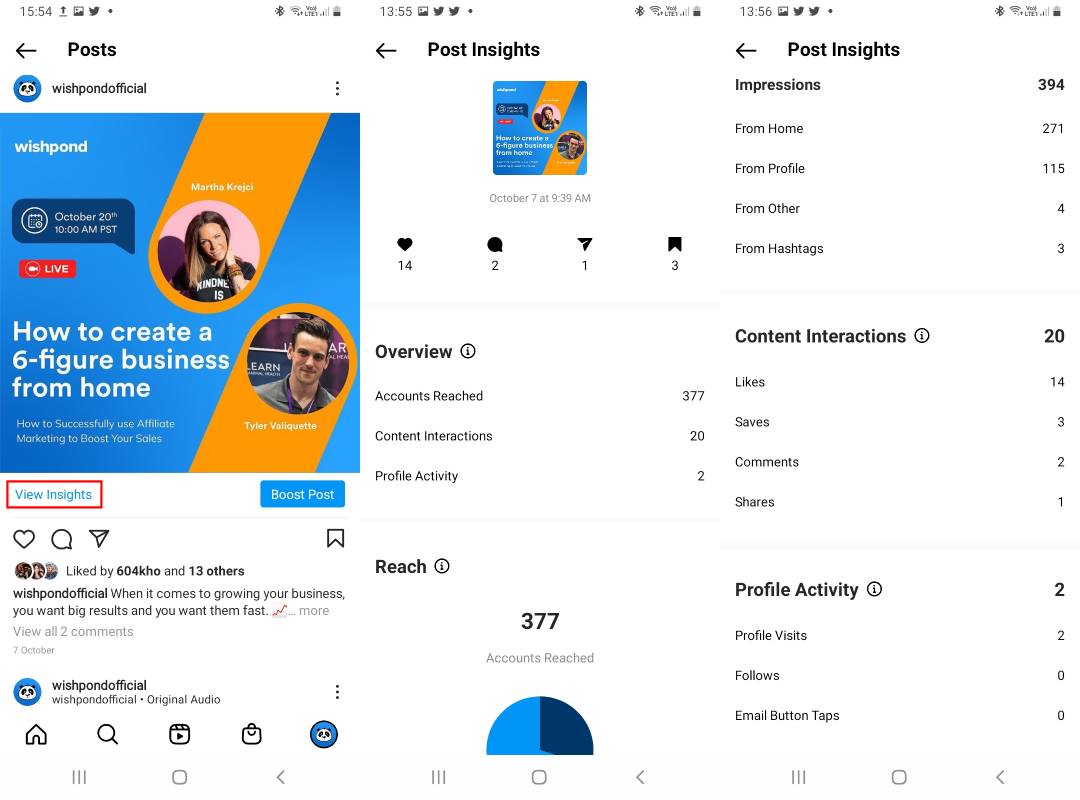 Instagram Insights Post Insights