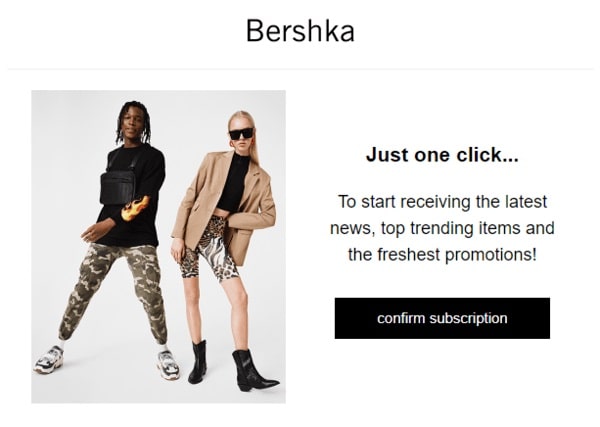 Bershka Double opt-in