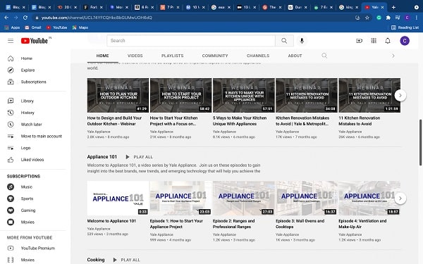 Yale Appliance YouTube channel