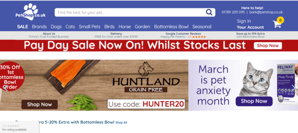 pet store website
