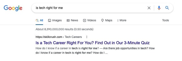 Skillcrush is tech right for me search result