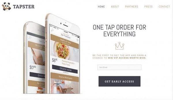 Tapster Pre-Order Landing Page